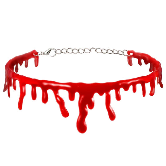 Spooky Blood Drop Gothic Pendant Necklace - Befez