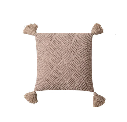 Soft Plush Cushion Cover with Cozy Pom Poms - Befez