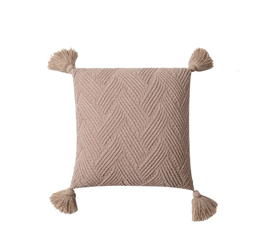 Soft Plush Cushion Cover with Cozy Pom Poms - Befez