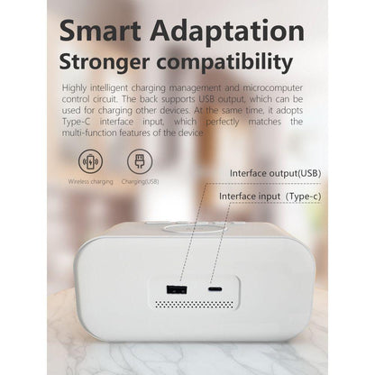 Compact Dual Alarm Clock with Wireless Charging