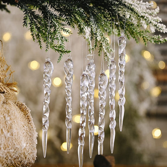 Befez | 12Pcs Snowy Hanging Christmas Icicle Decorations - Befez