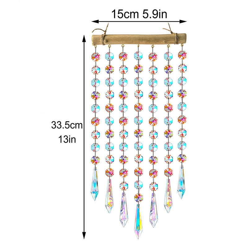 Sparkling Crystal Glass Window Wind Chime Decor