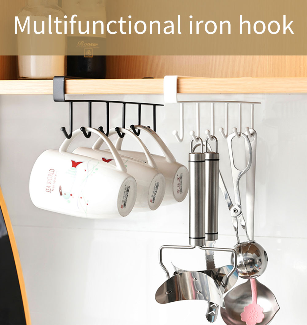 Space Saving Under Sink Storage Hook Rack