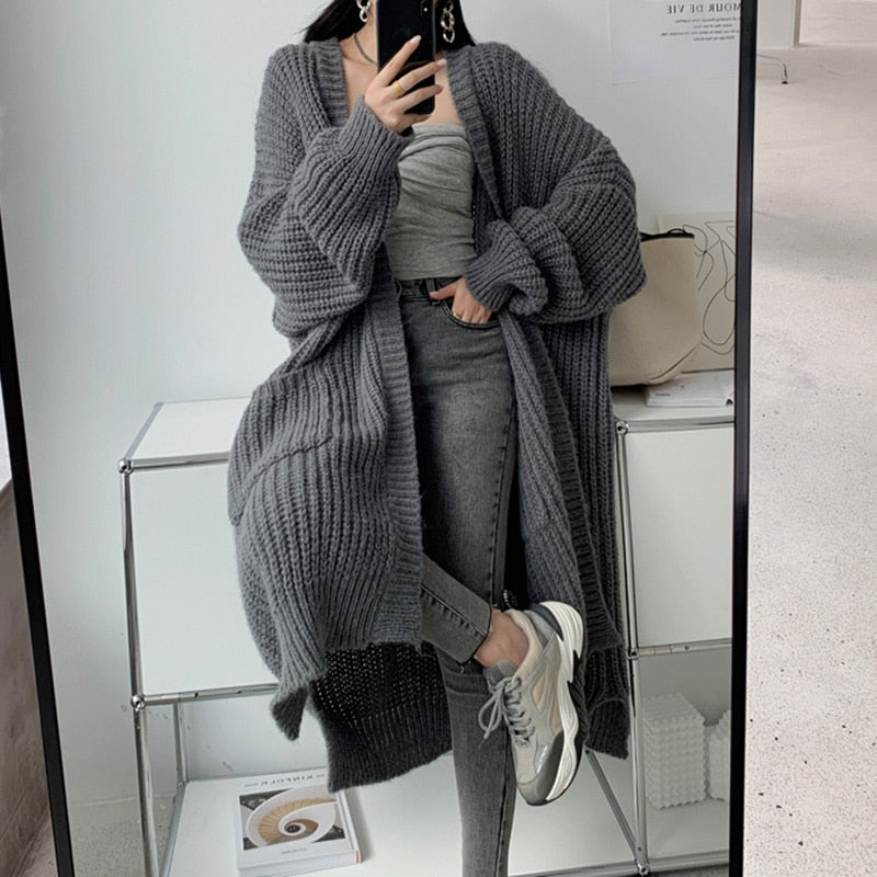 Oversized Slouchy Winter Sweater Coat - Befez