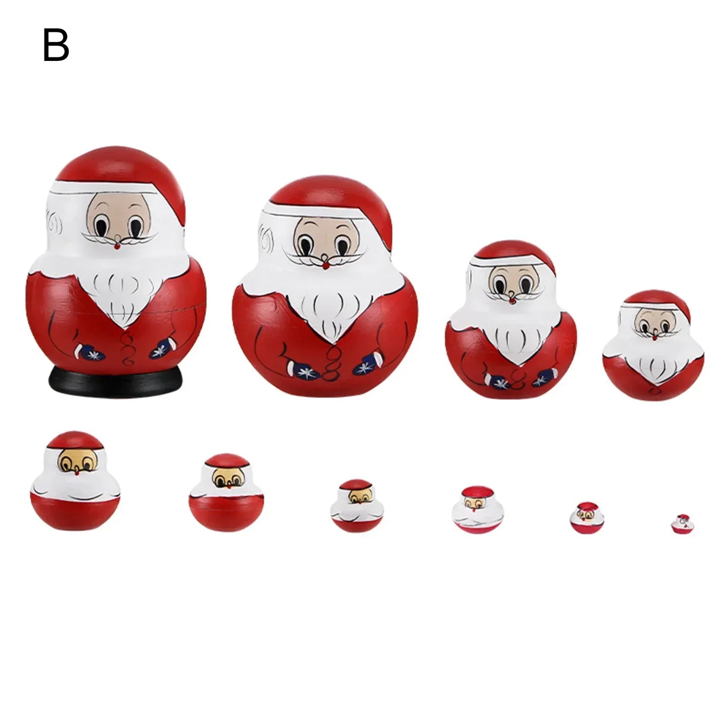Traditional 10pc Set Wooden Nesting Dolls