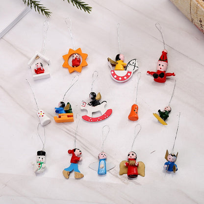 Christmas Tree Wooden Figure Decor Set