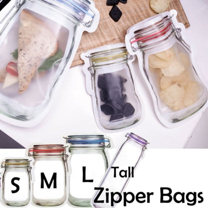 Clear Reusable Plastic Jar Storage Pouches