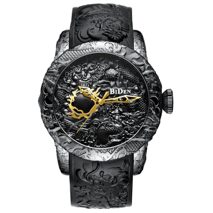Vintage Dragon Quartz Leather Watch