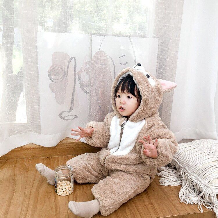 Adorable Plush Animal Onesie Costume for Babies