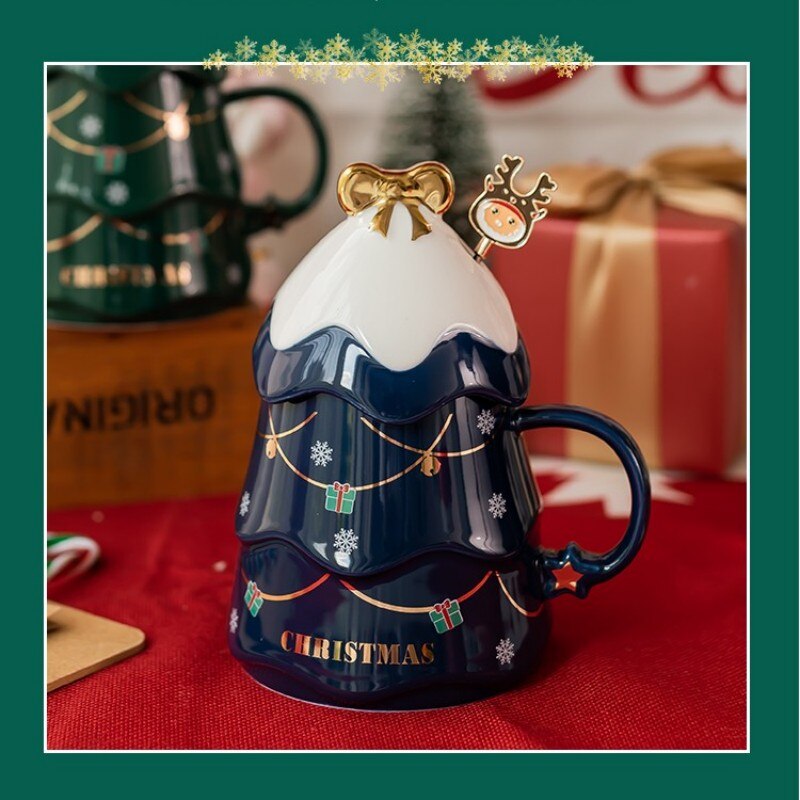 Colorful 3D Holiday Christmas Tree Coffee Mug