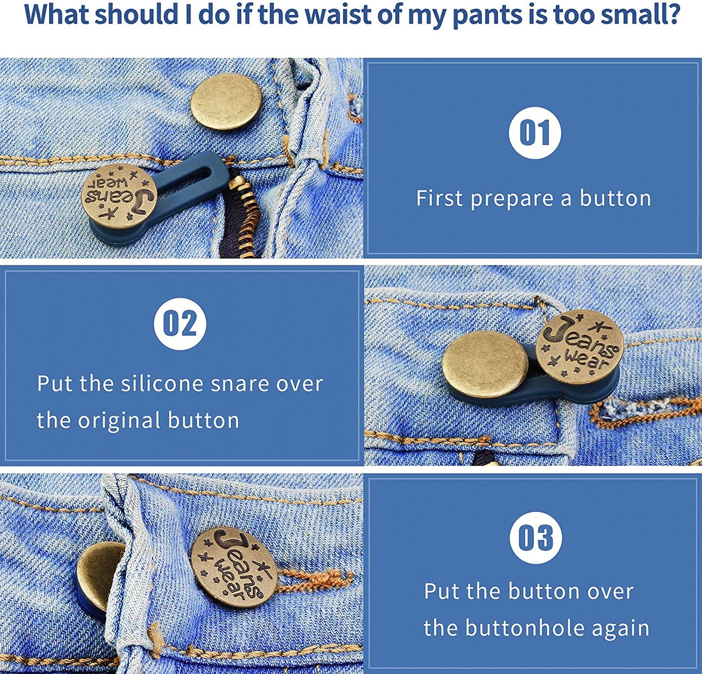 Comfortable Fit Adjustable Waist Button