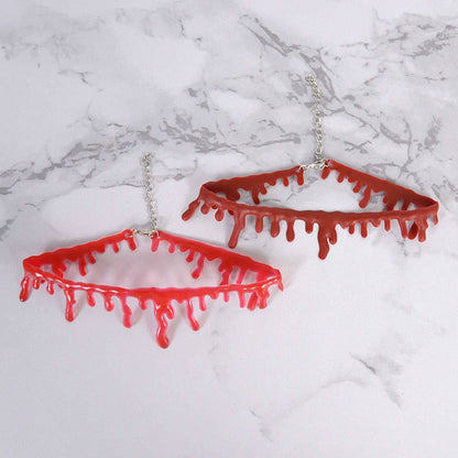 Spooky Blood Drop Gothic Pendant Necklace