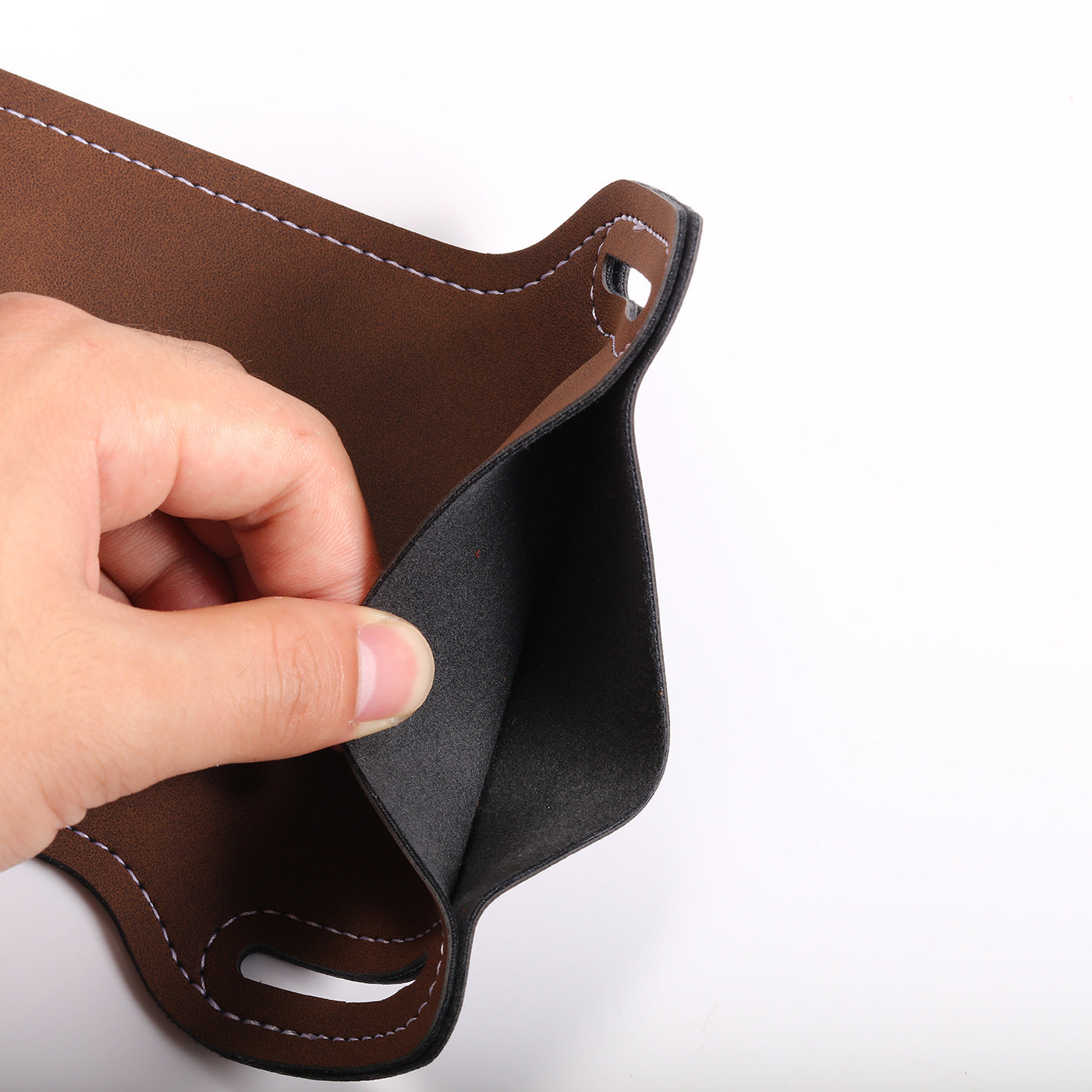 Vintage Brown Leather Phone Belt