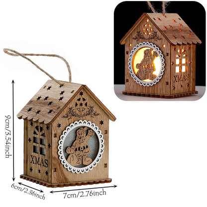 Rustic Wood Hanging Home Glow Lamp