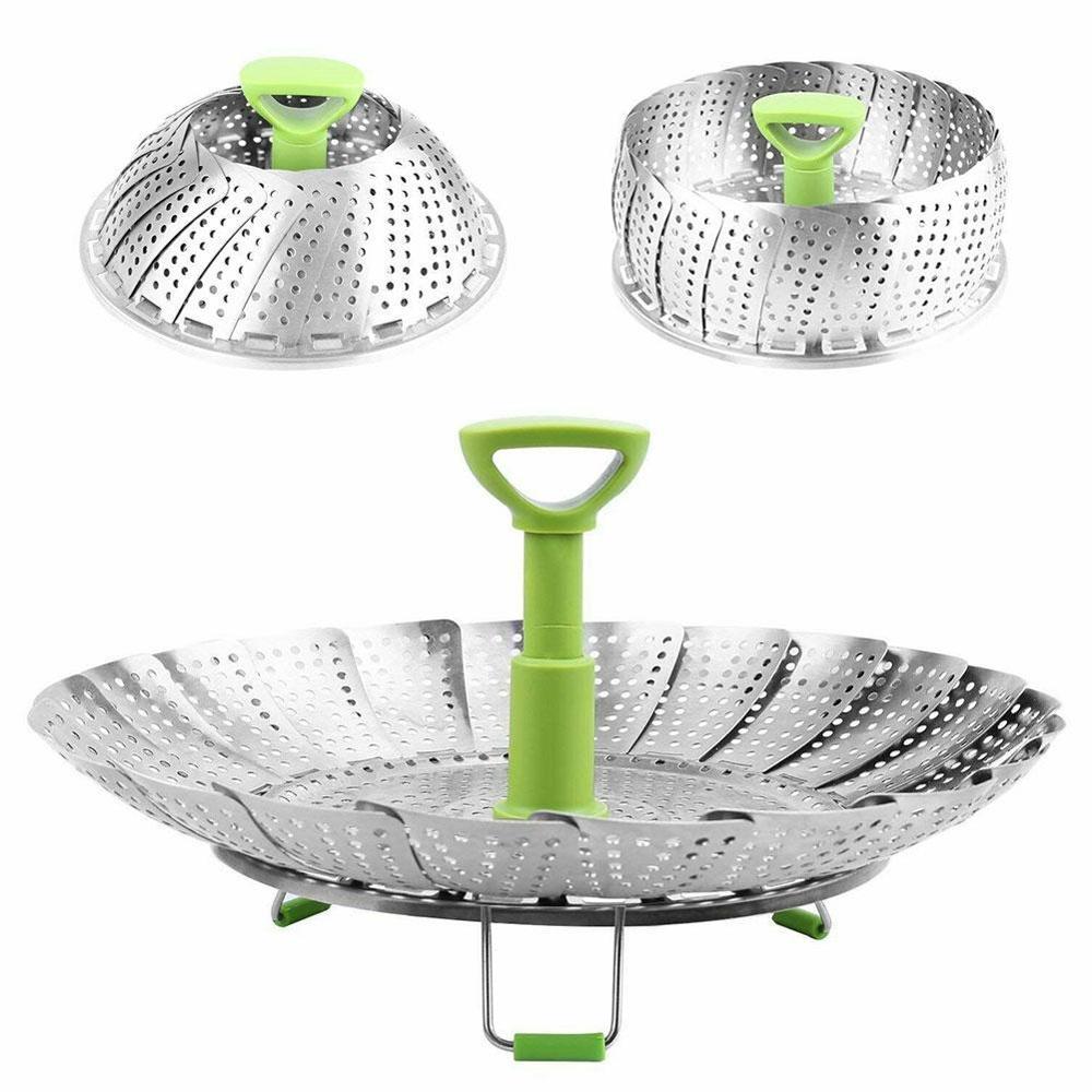 Premium Foldable Metal Veggie Steamer Basket
