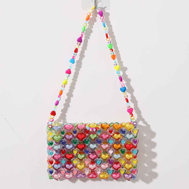Befez | Cute Beaded Heart Small Crossbody Bags - Befez