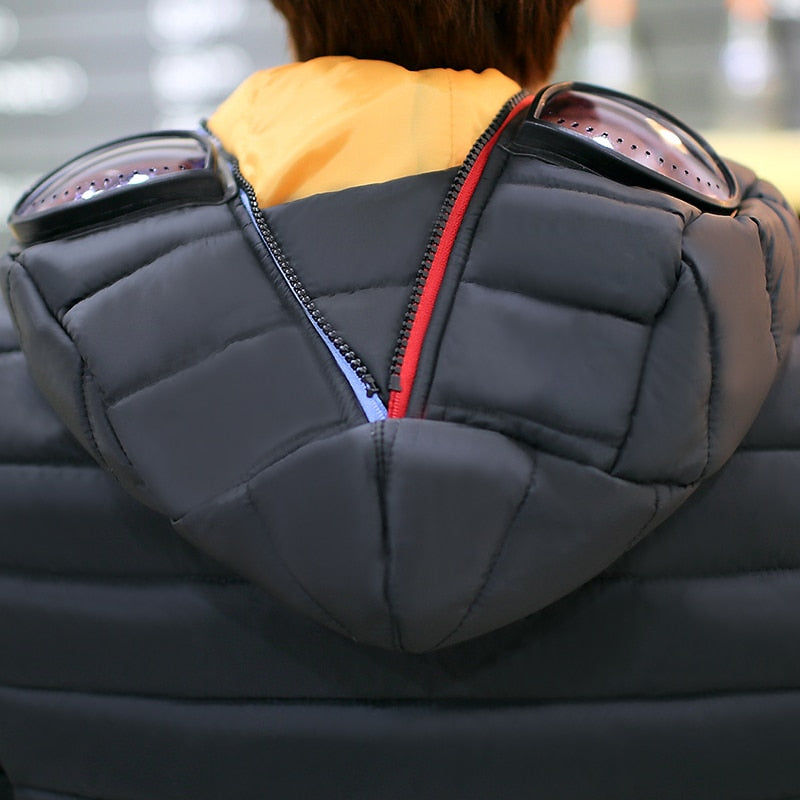 Warm Hooded Parka Jacket with Face Mask