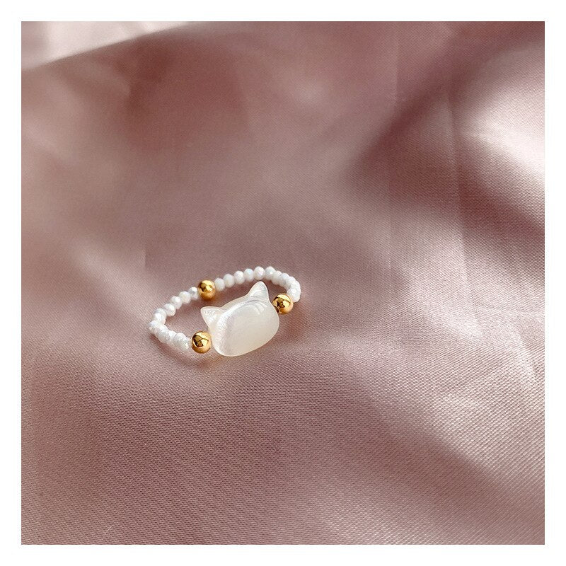 Lucky Charm Gold Cat Ring - Befez