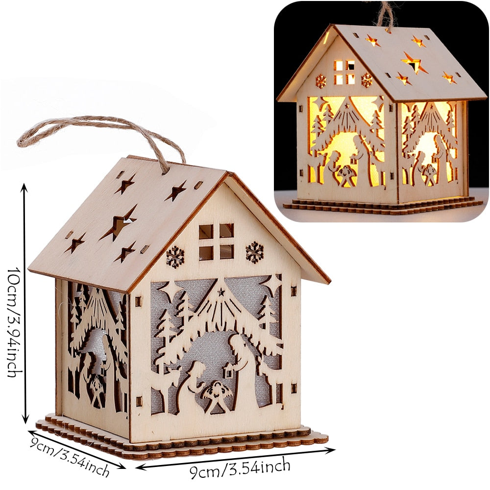 Rustic Wood Hanging Home Glow Lamp