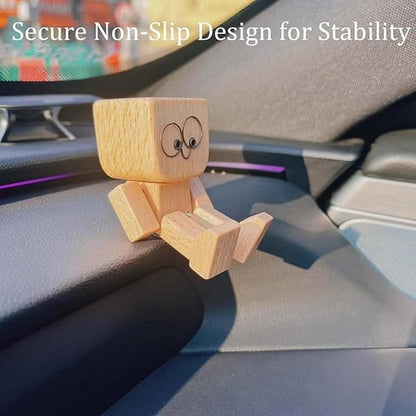 Handcrafted Wooden Rocking Figure with Changeable Faces