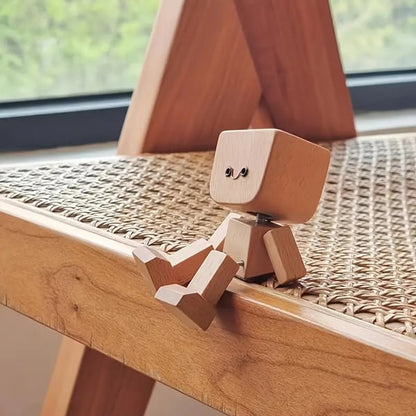 Handcrafted Wooden Rocking Figure with Changeable Faces