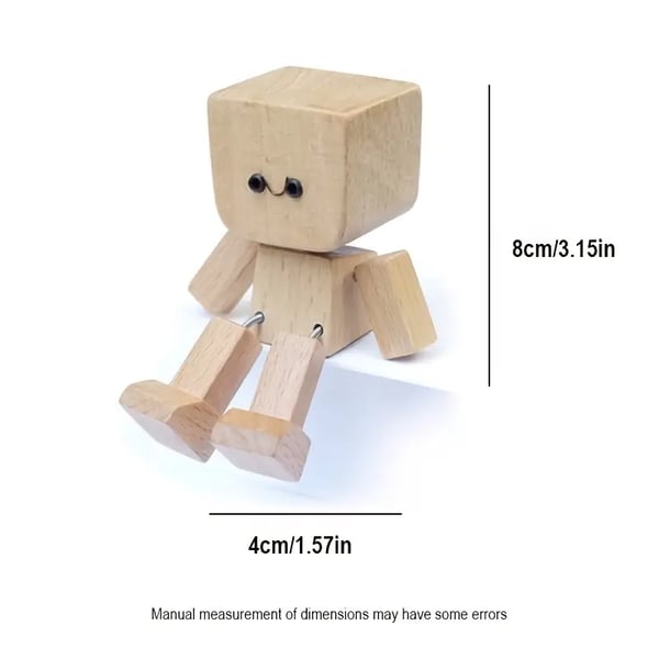 Handcrafted Wooden Rocking Figure with Changeable Faces