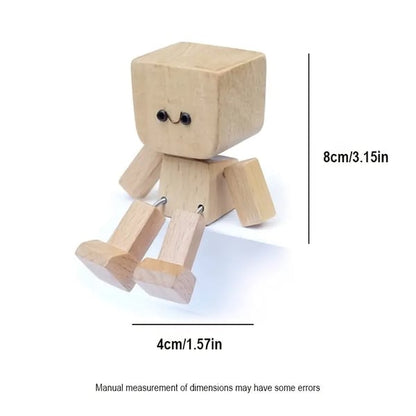 Handcrafted Wooden Rocking Figure with Changeable Faces