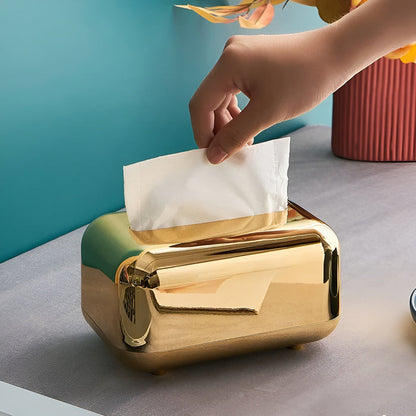Elegant Gold Tissue Box Cover