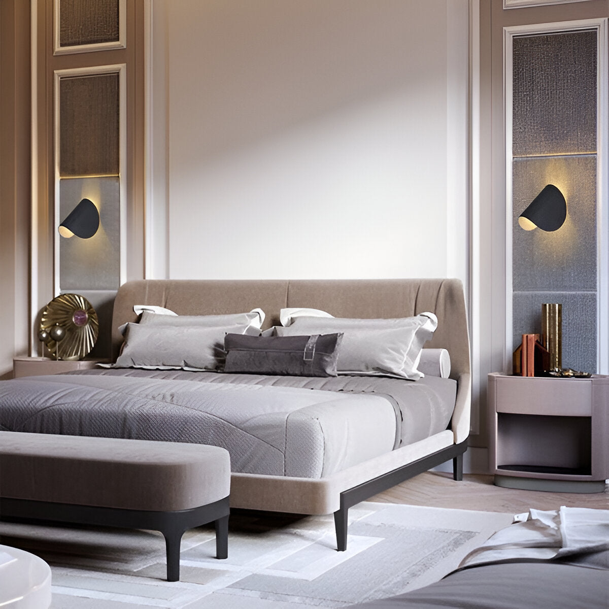 Flexible Adjustable Metal Wall Light with Curved Shade