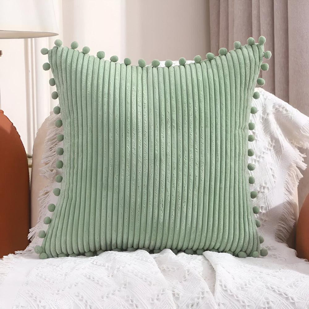 Soft Pom Pom Decorative Throw Pillow Cover