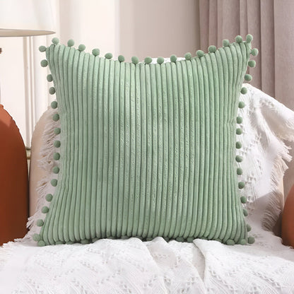 Soft Pom Pom Decorative Throw Pillow Cover