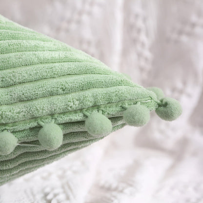 Soft Pom Pom Decorative Throw Pillow Cover