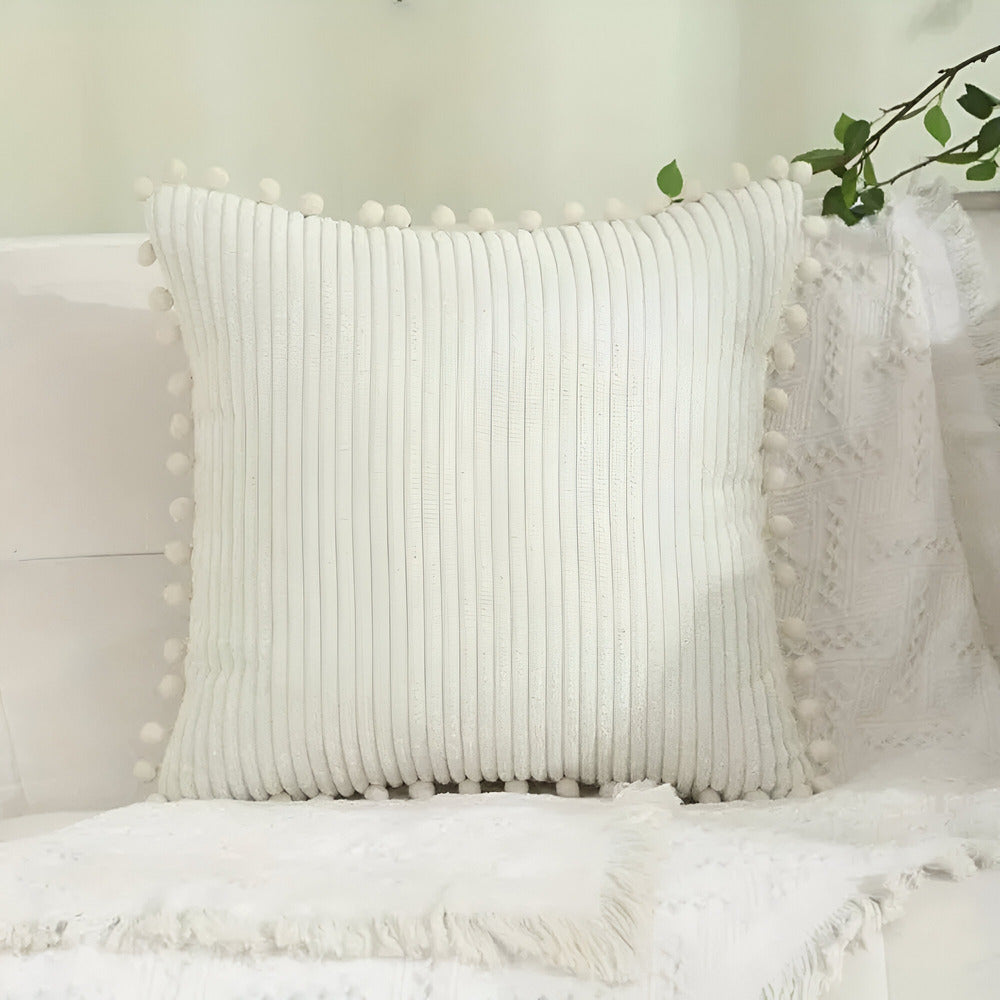 Soft Pom Pom Decorative Throw Pillow Cover
