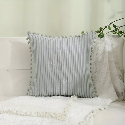 Soft Pom Pom Decorative Throw Pillow Cover