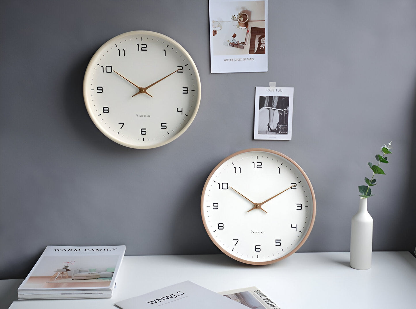 Simple Wooden Wall Clock Modern Home Decor