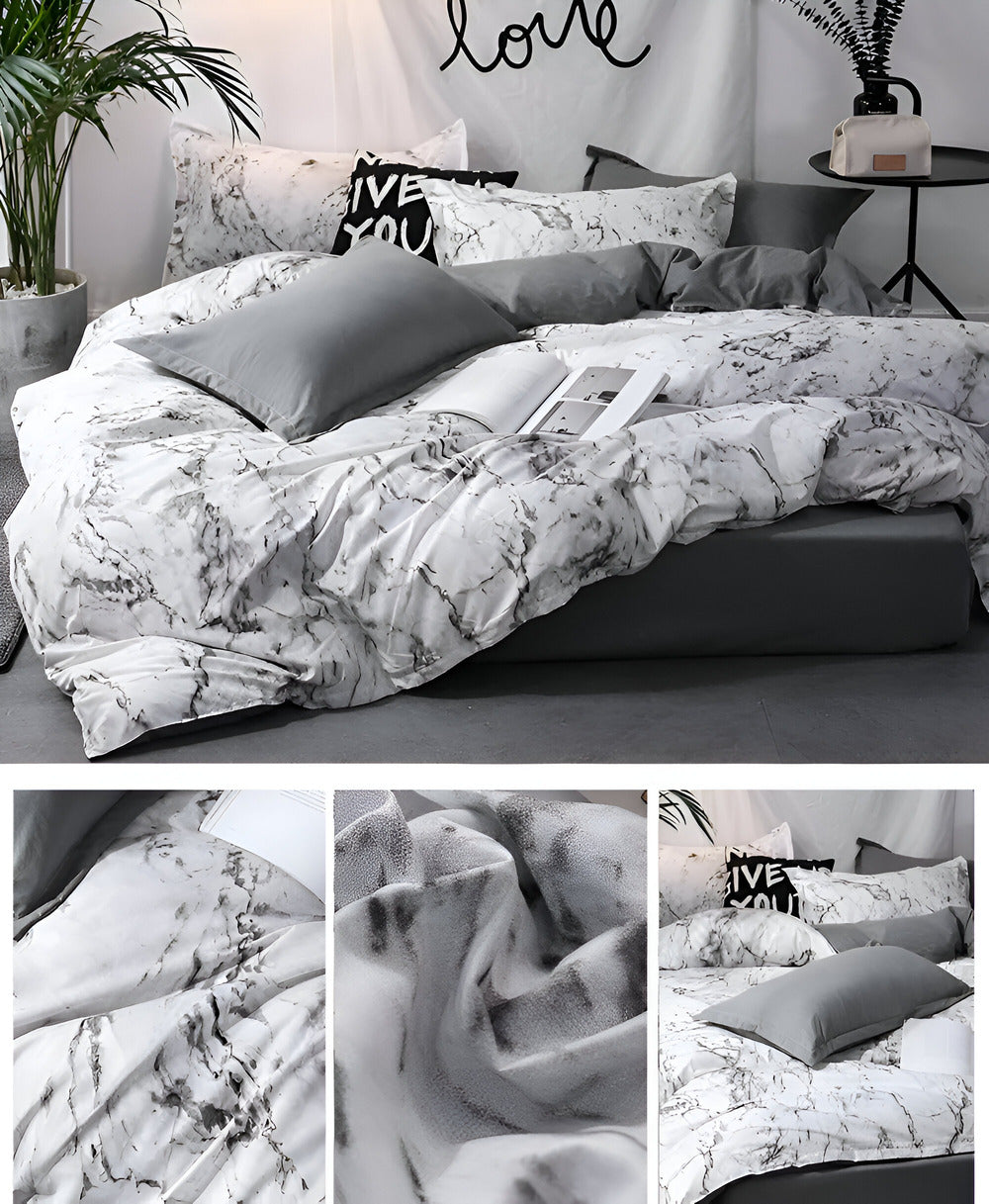 Elegant 3-Piece Bedding Set with Stone Pattern