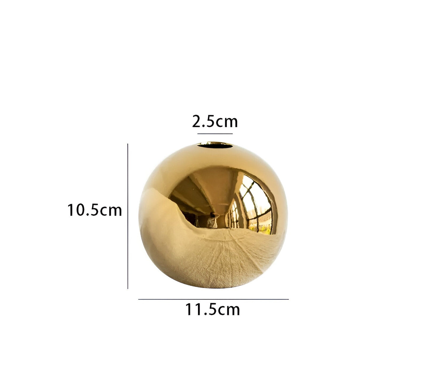 Luxurious Gold Ceramic Round Vase