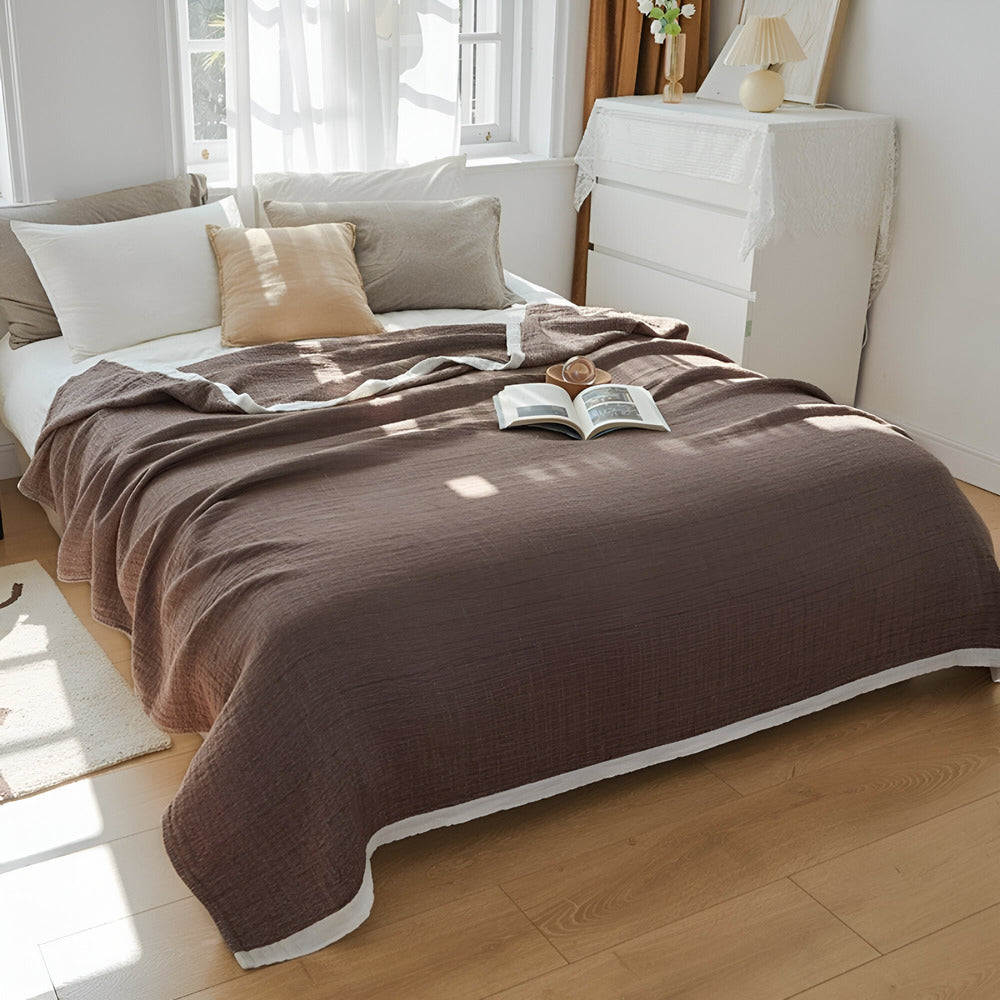 Lightweight Summer Throw Blanket Soft Cotton Layers