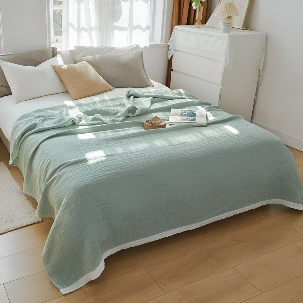 Lightweight Summer Throw Blanket Soft Cotton Layers
