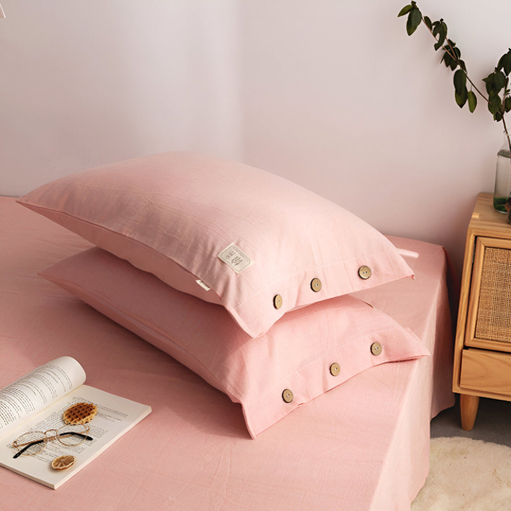 Soft Cotton Bedroom Sheet Set with 2 Pillow Covers