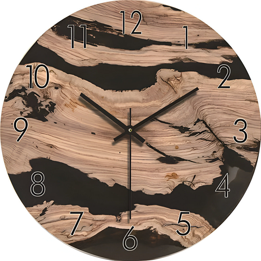 Simple Wooden Wall Clock - Natural Solid Wood Design