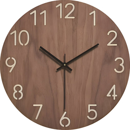 Simple Wooden Wall Clock - Natural Solid Wood Design