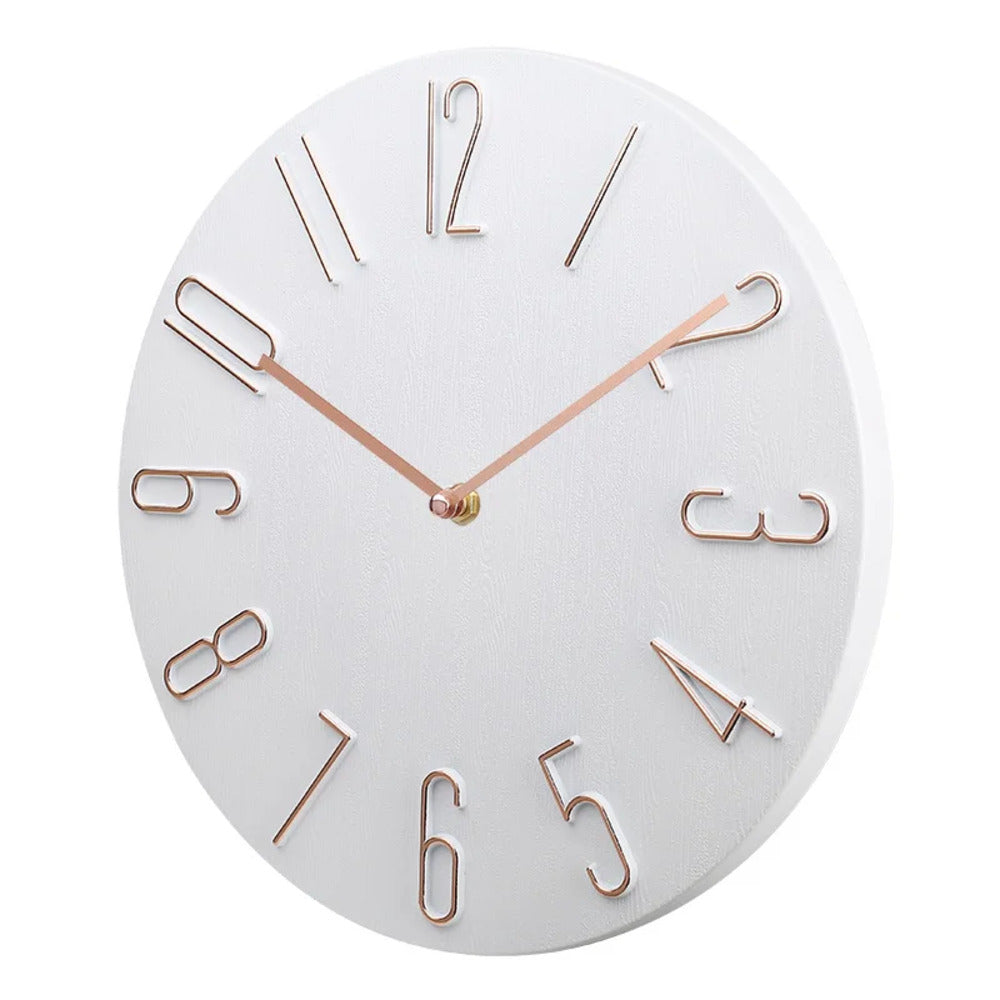 Quiet Slim Wall Clock with Simple Quartz Mechanism