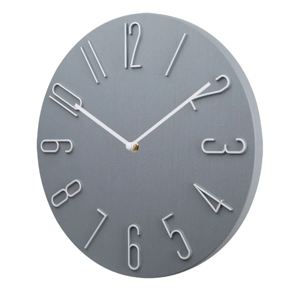 Quiet Slim Wall Clock with Simple Quartz Mechanism