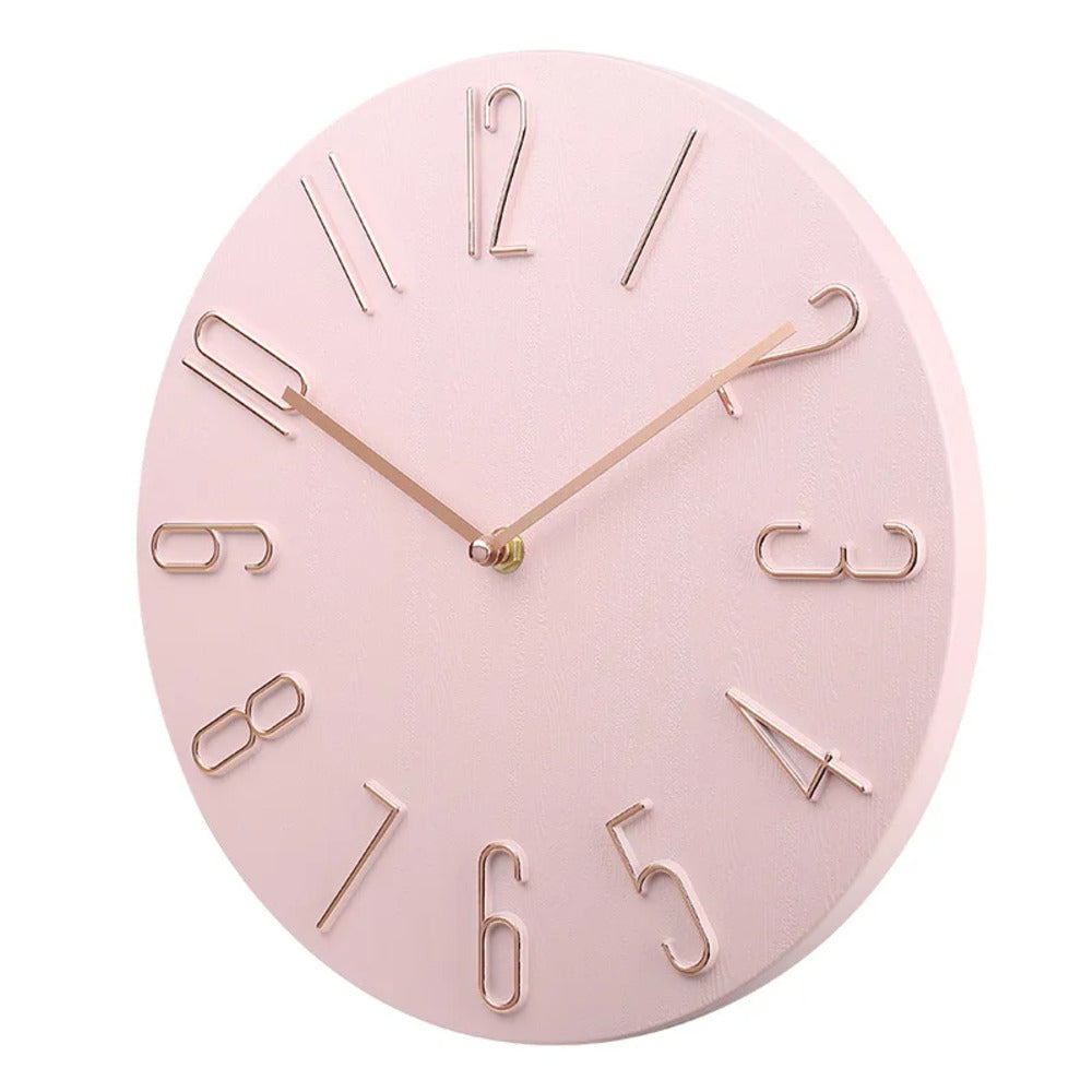 Quiet Slim Wall Clock with Simple Quartz Mechanism