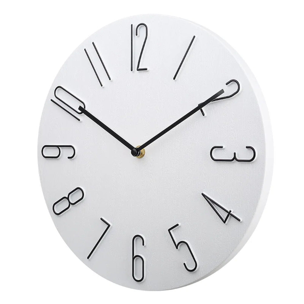 Quiet Slim Wall Clock with Simple Quartz Mechanism