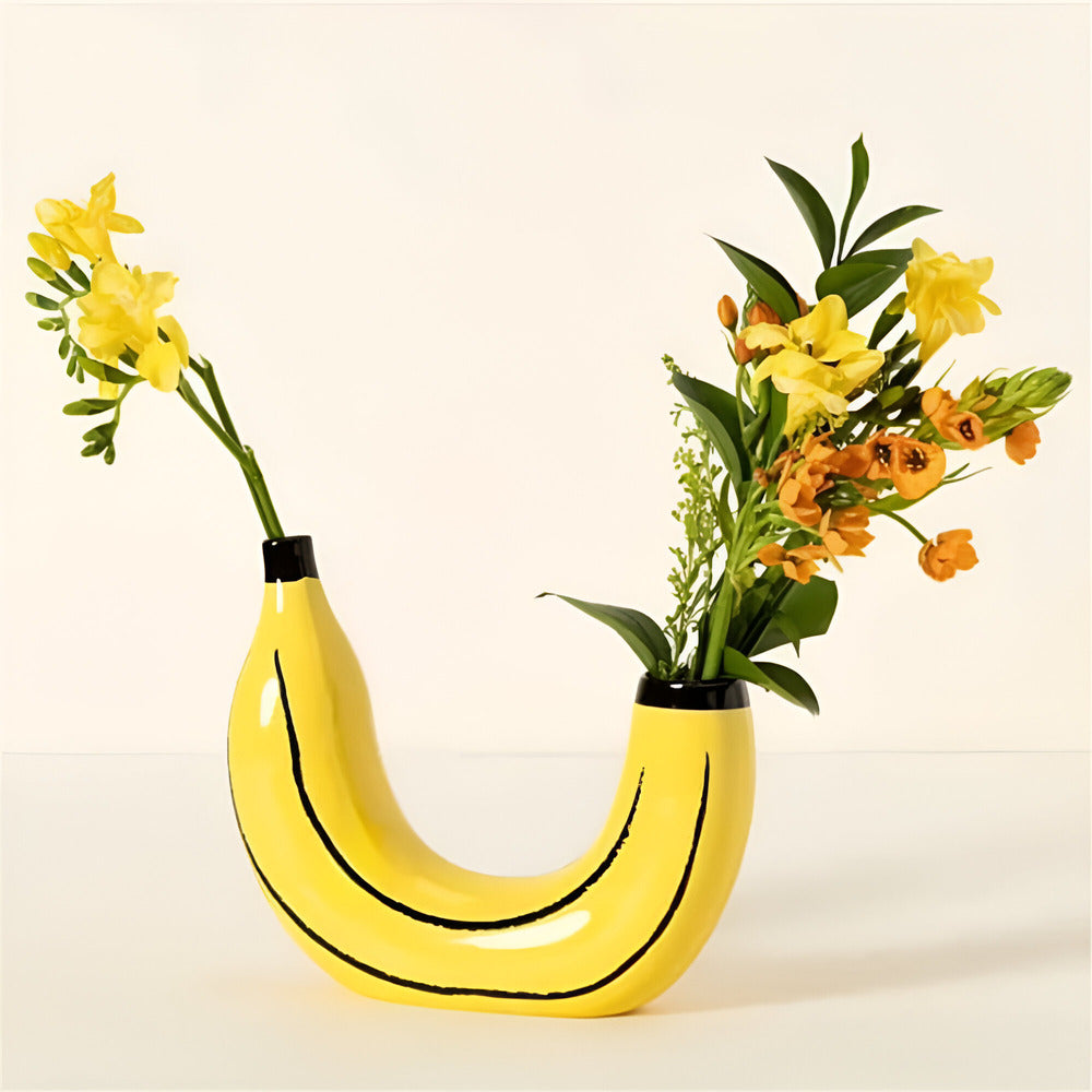 Funny Yellow Ceramic Fruit Vase