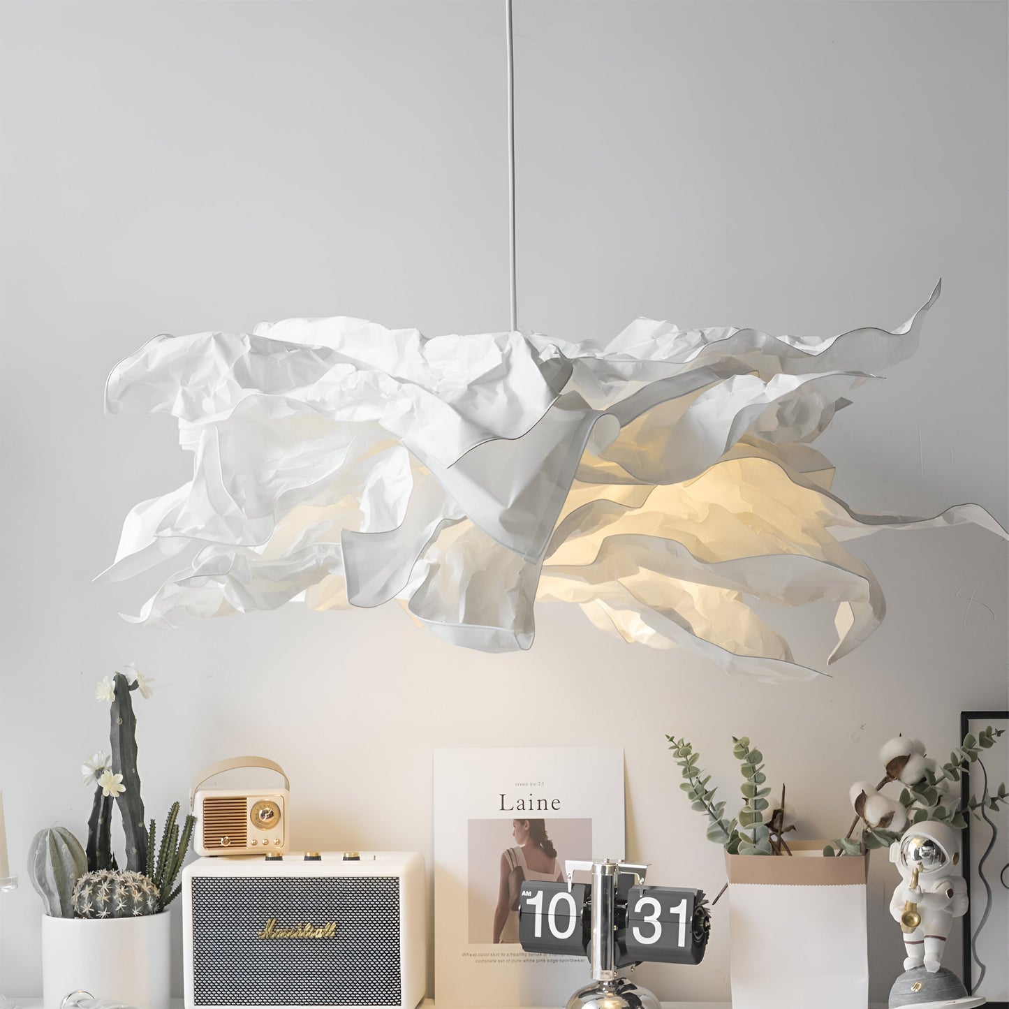 Unique Drop Pendant Light with Textured Shade