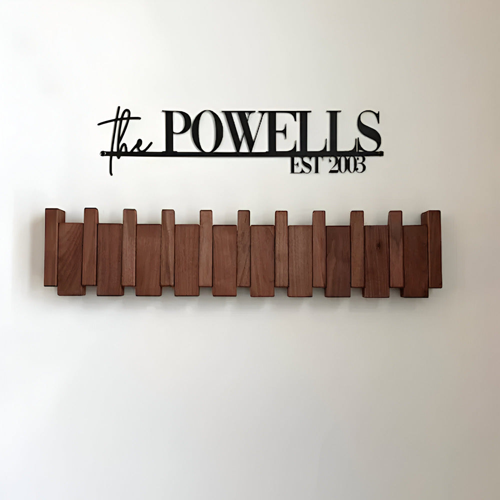Stylish Wooden Coat Rack in Black and White Keyboard Style - Befez