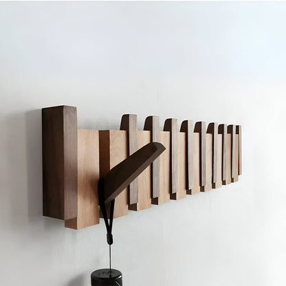 Stylish Wooden Coat Rack in Black and White Keyboard Style